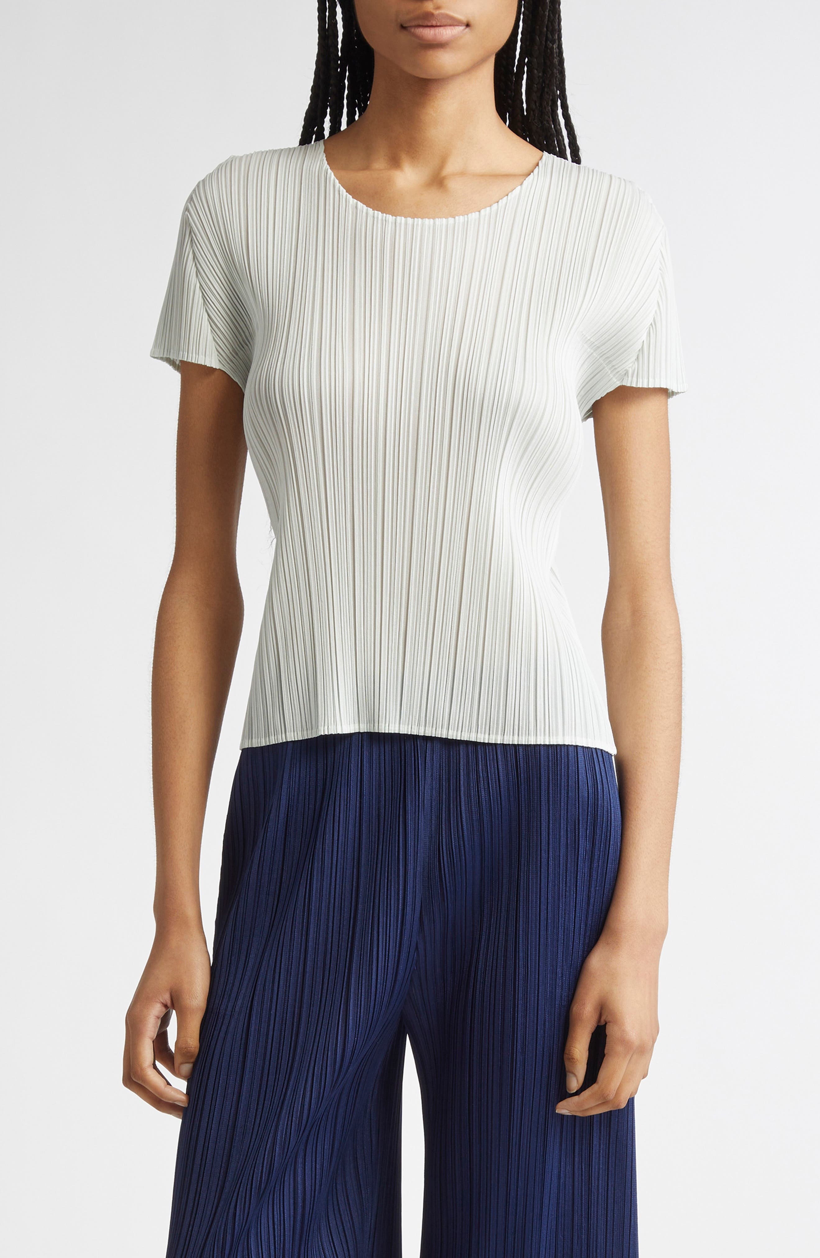 Pleats Please Issey Miyake Monthly Colors April Pleated Top in Ice White at Nordstrom - 1