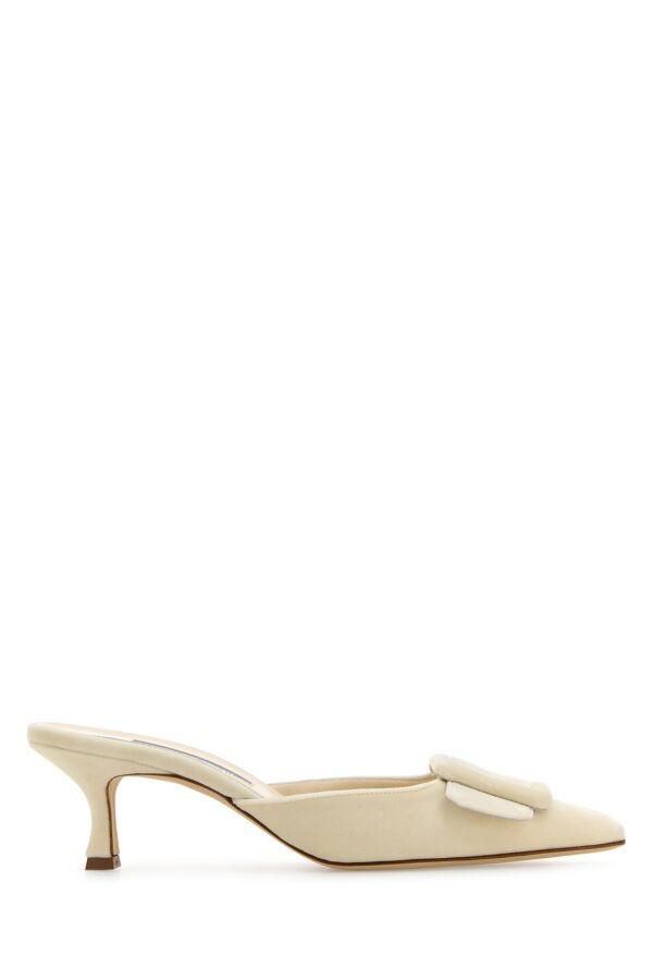 Cream velvet Maysale mules - 1