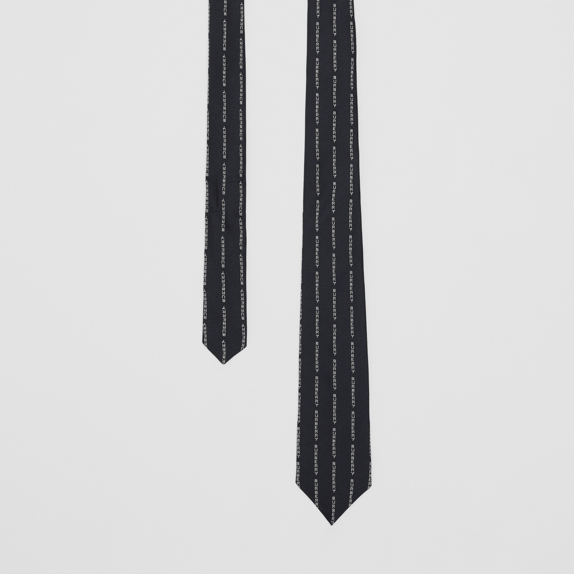 Classic Cut Logo Pinstriped Silk Tie - 1
