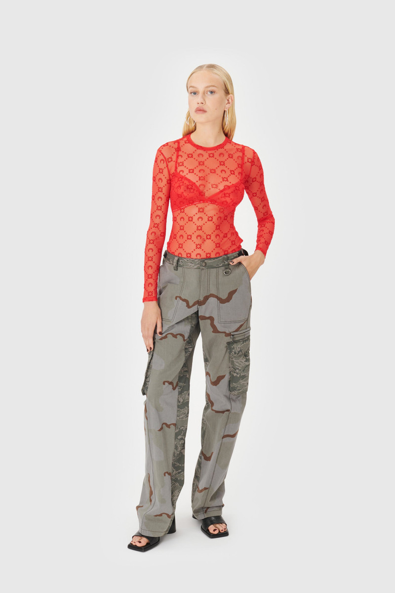 Marine Serre Moonogram Mesh Flock Bralette outlook