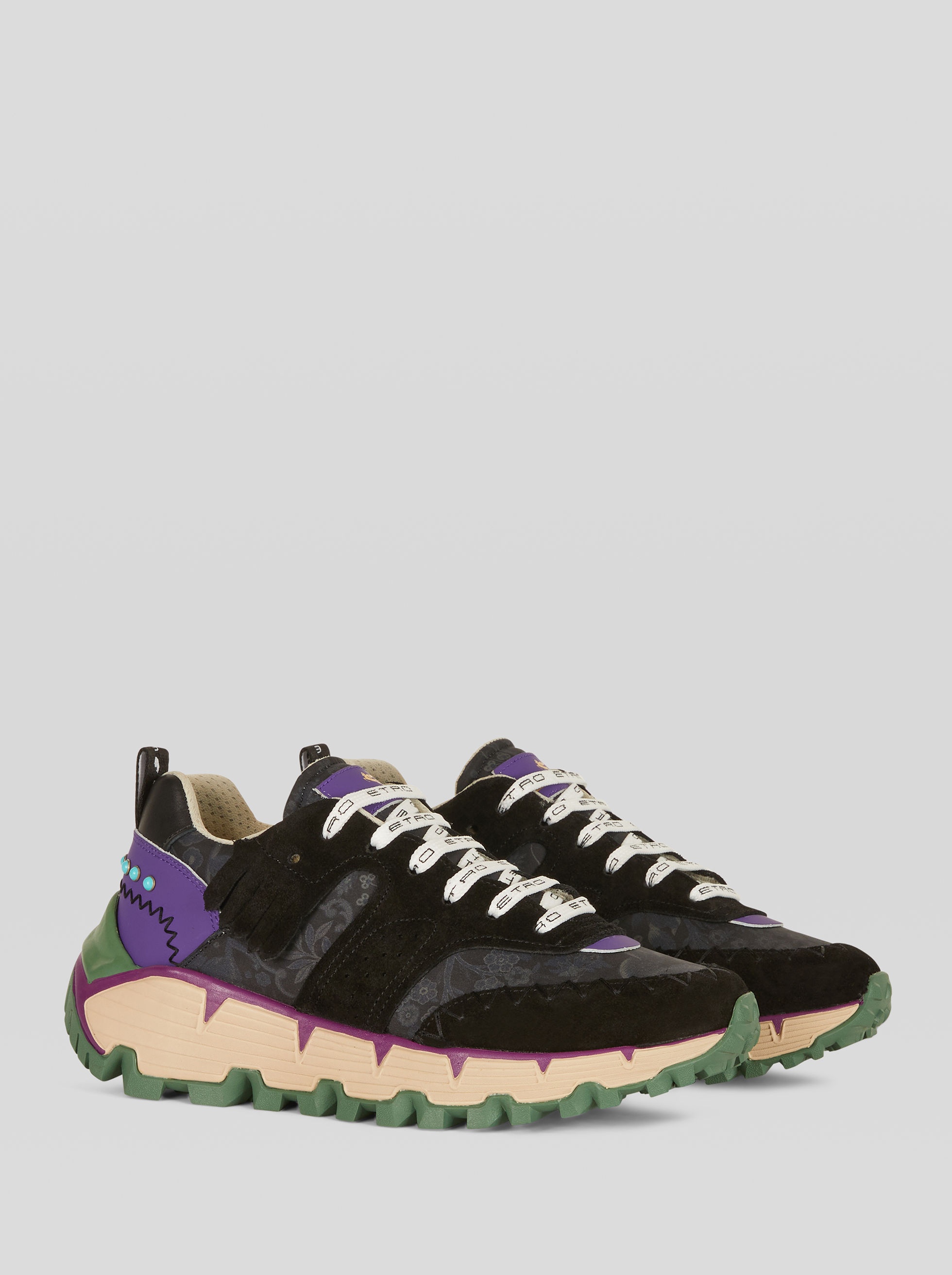 LEATHER EARTHBEAT SNEAKERS WITH FLORAL DETAILS - 3