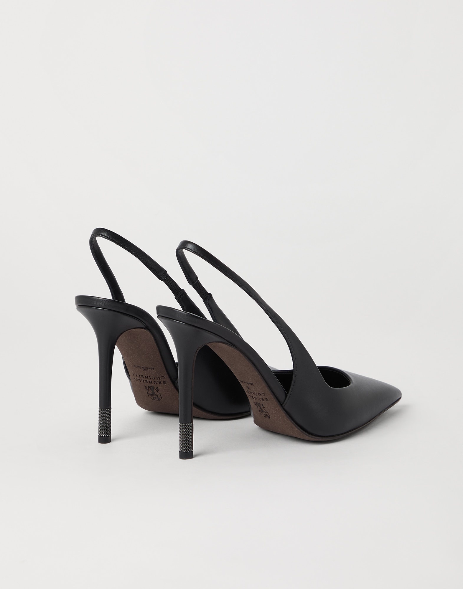 Nappa leather heels with monili - 2