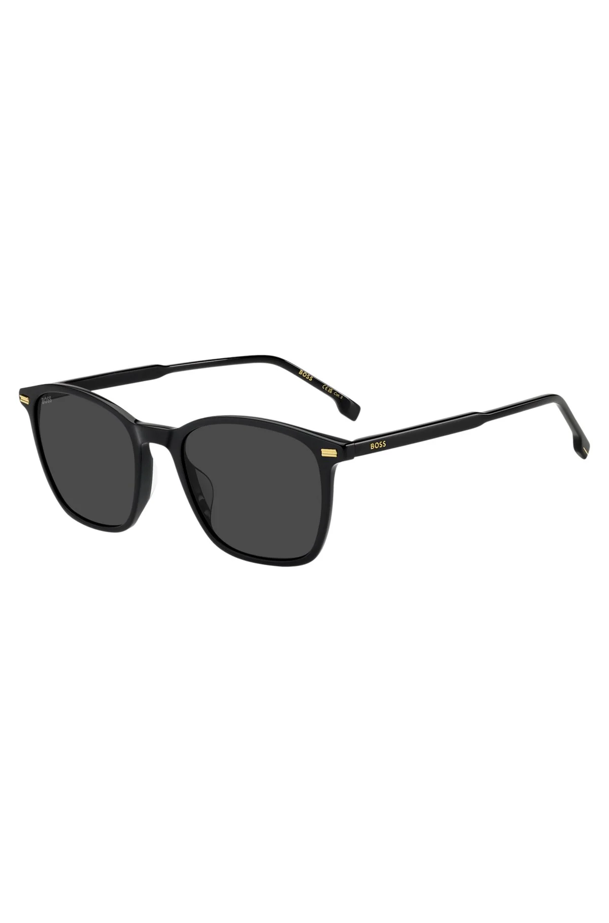 BLACK-ACETATE SUNGLASSES WITH TEMPLE LOGO - 1