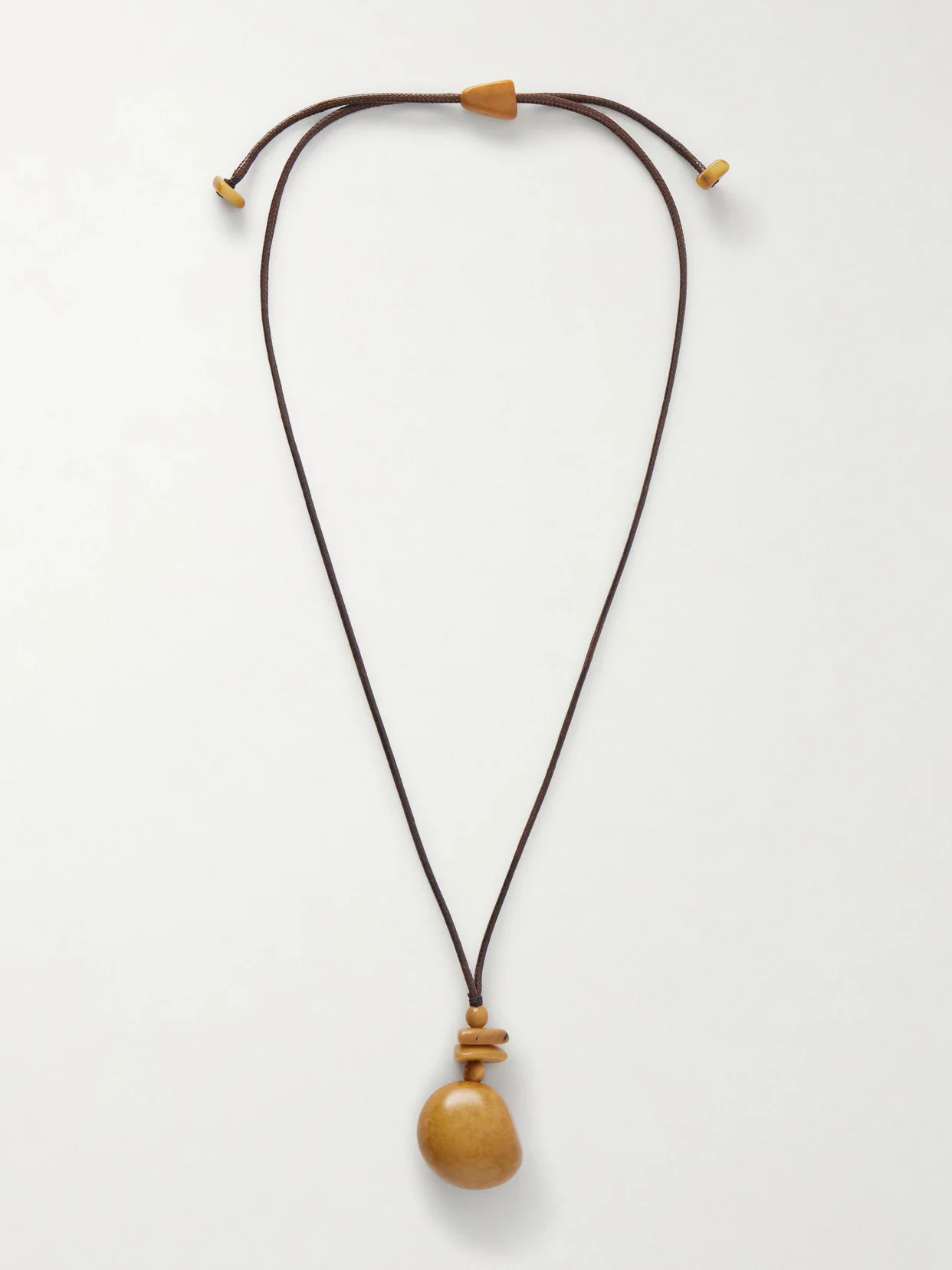 The Pendant Tagua And Leather Necklace - 1