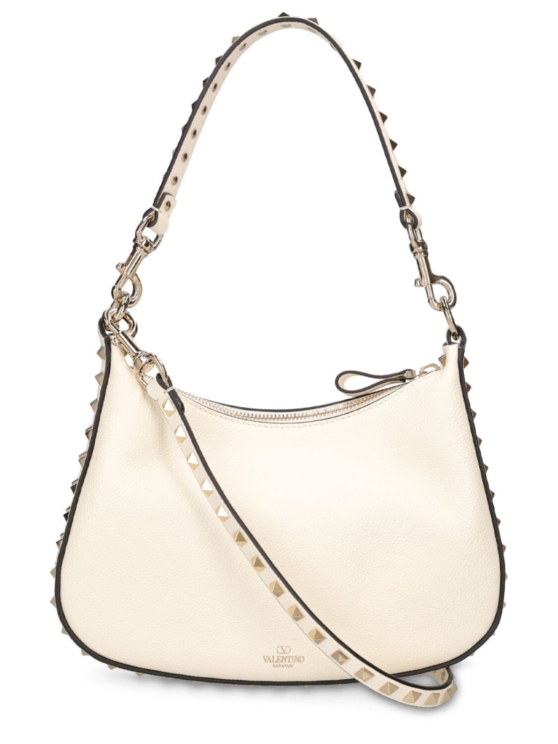 Small Rockstud leather hobo bag - 6