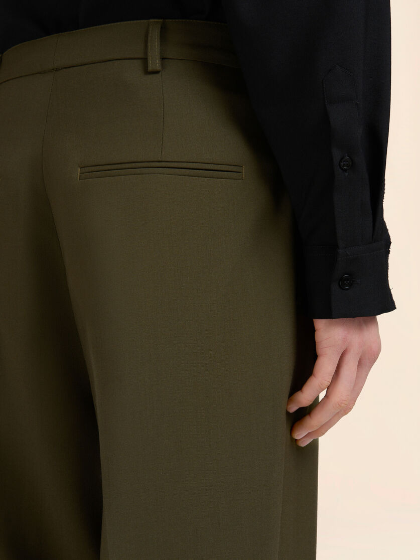 DEEP GREEN WOOL TROUSERS - 4