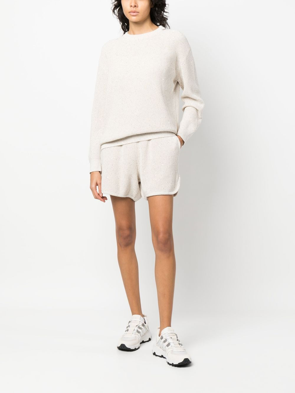 drawstring knitted shorts - 2