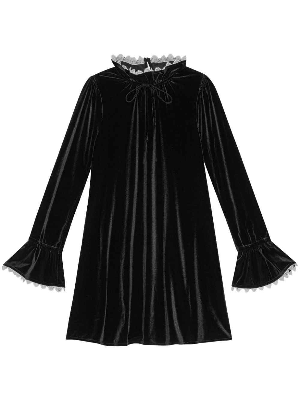 A-line velvet mini dress - 1