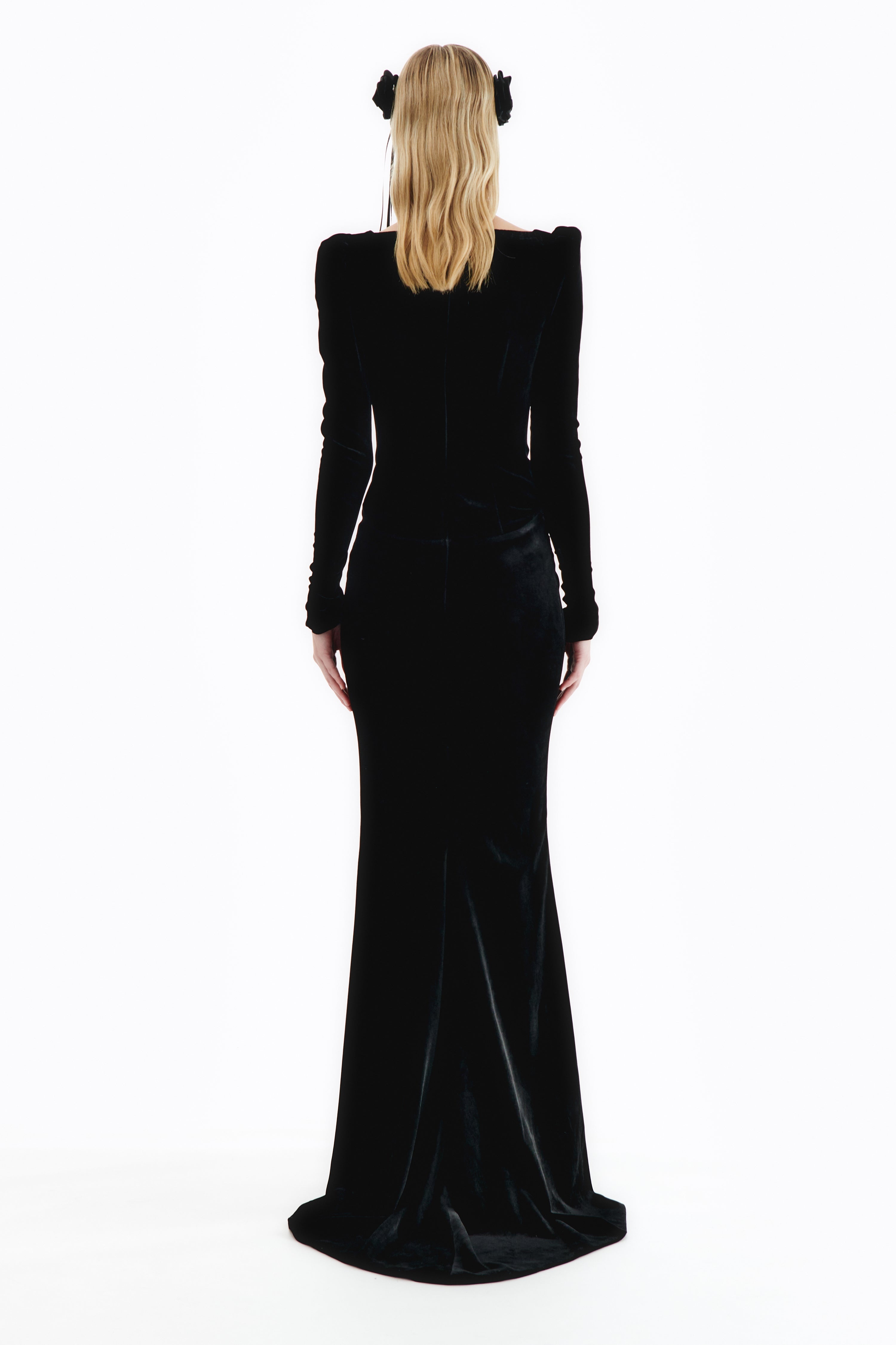 VELVET EVENING DRESS - 4
