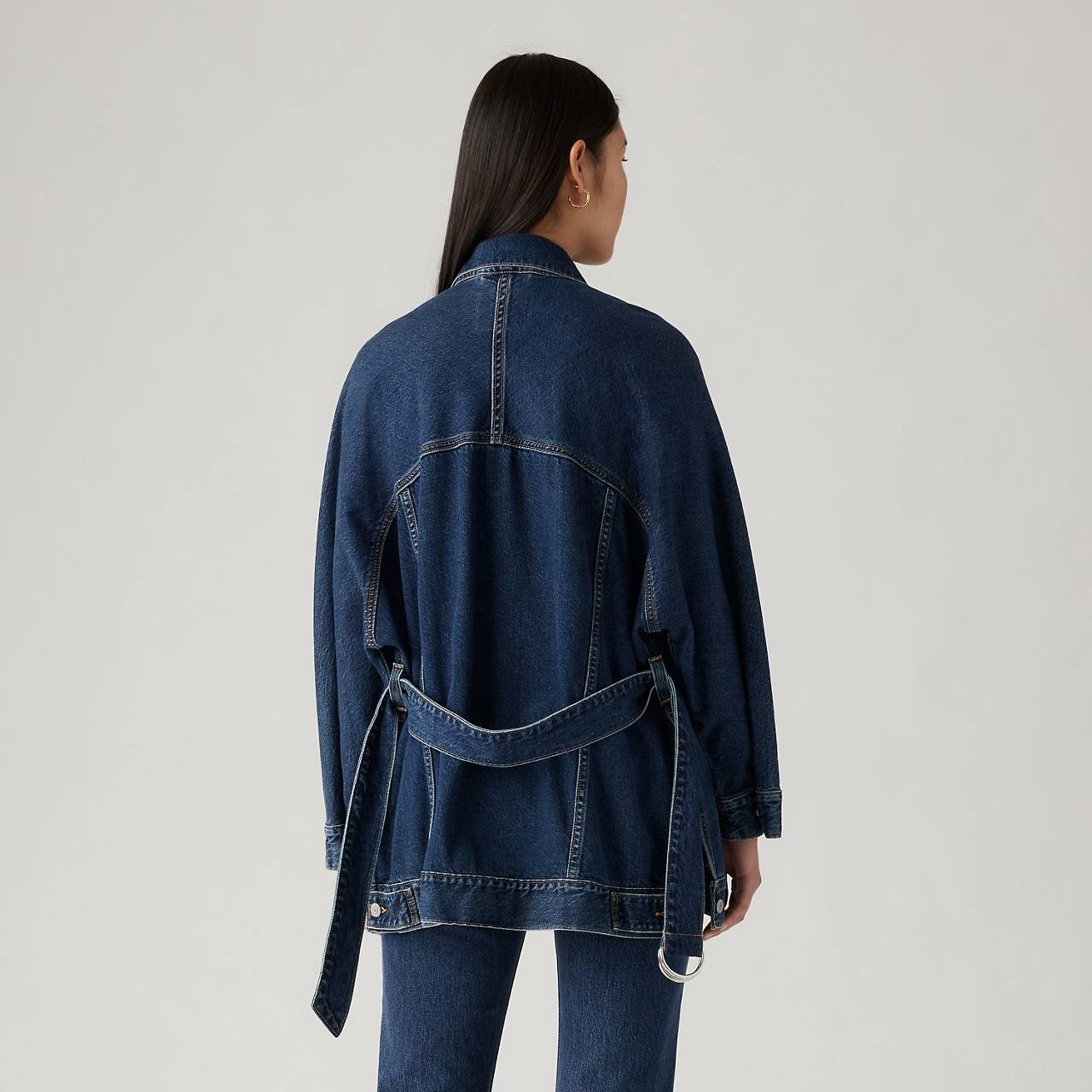 BELTED DOLMAN TRUCKER JACKET - 4