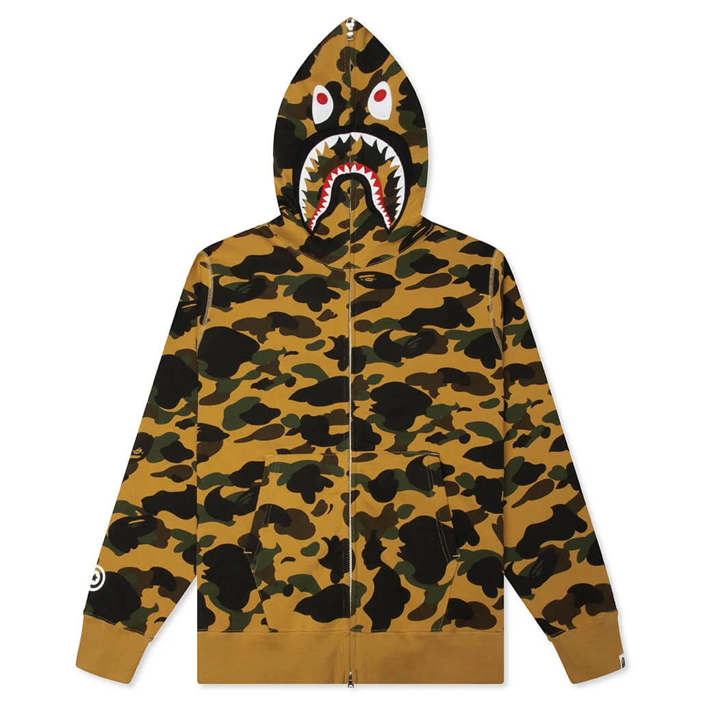 1ST CAMO SHARK FULL ZIP HOODIE - YELLOW - 1