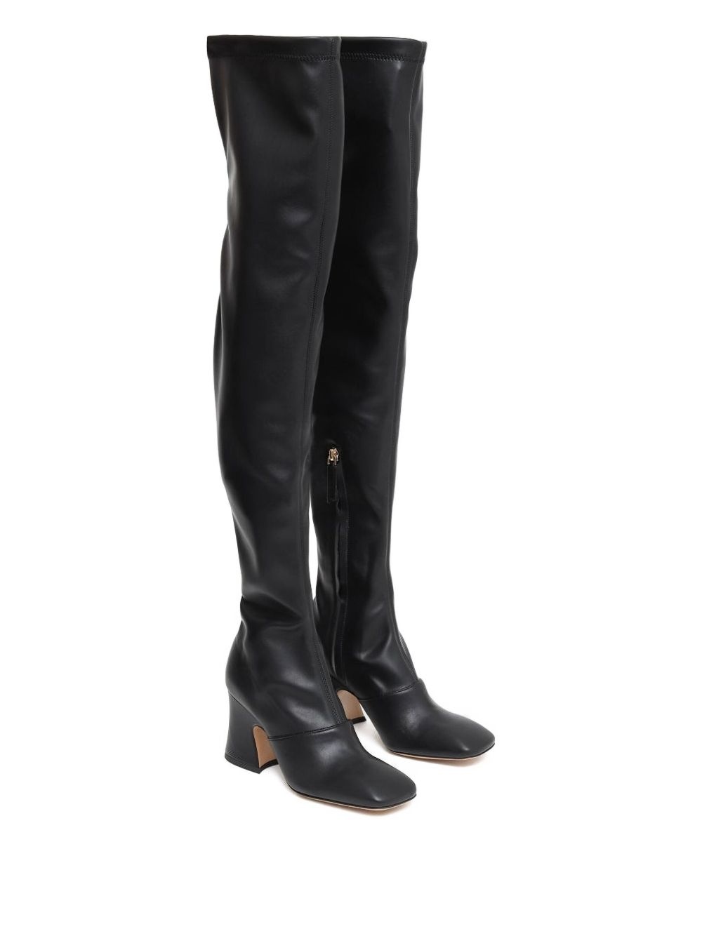 leather over-the-knee heeled boots - 2