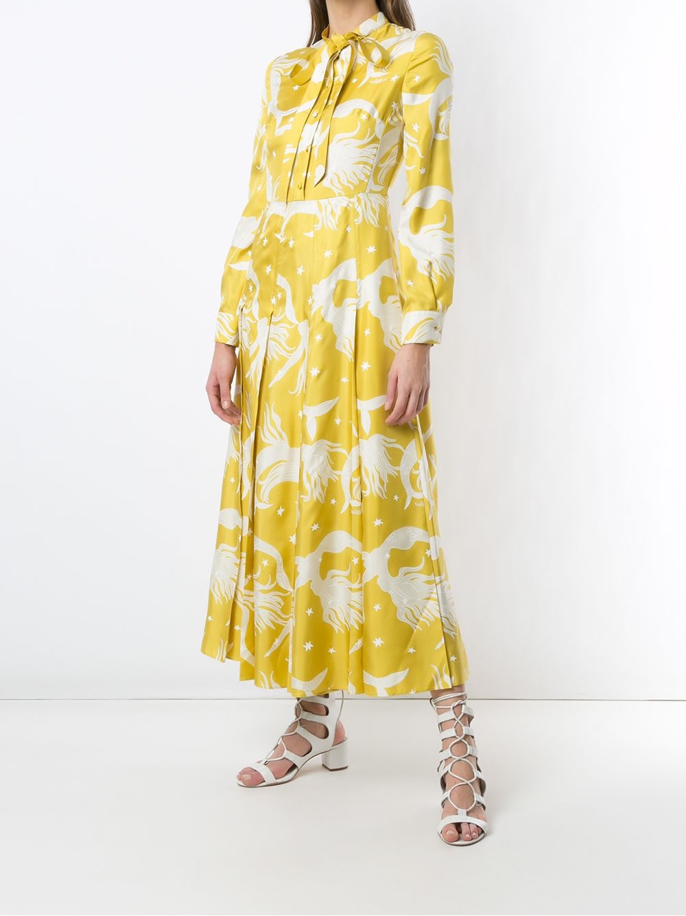 printed silk twill dress - 2
