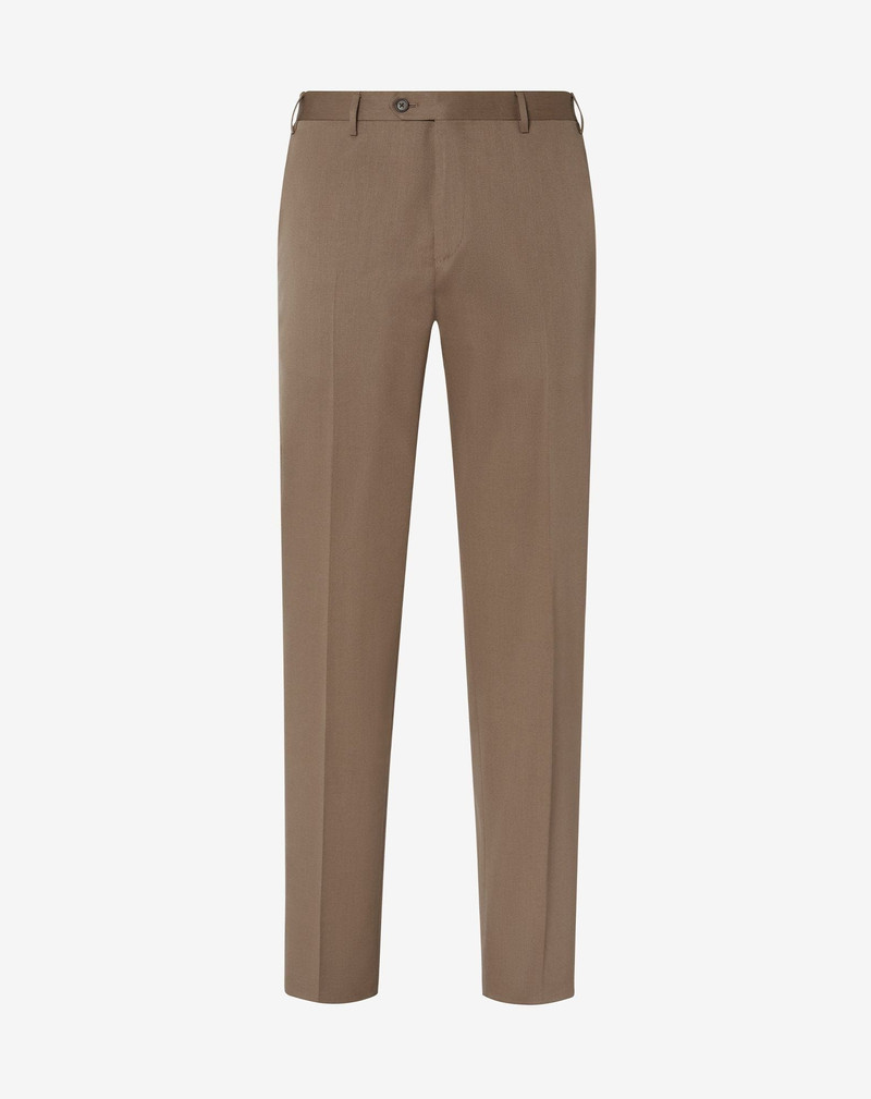 Dark beige wool and cotton trousers 1