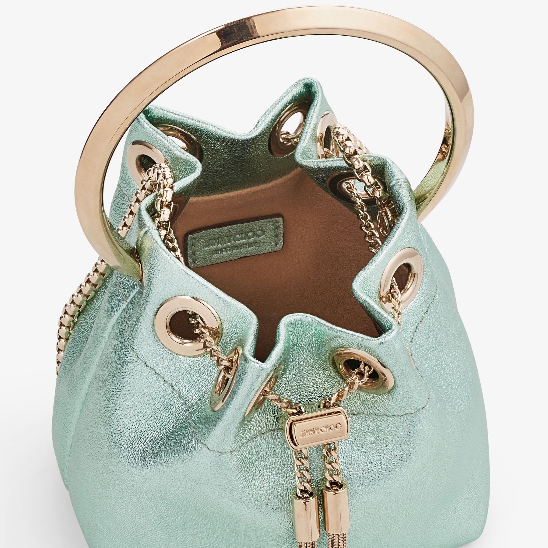 Micro Bon Bon
Smoke Green Metallic Nappa Mini Bag - 3