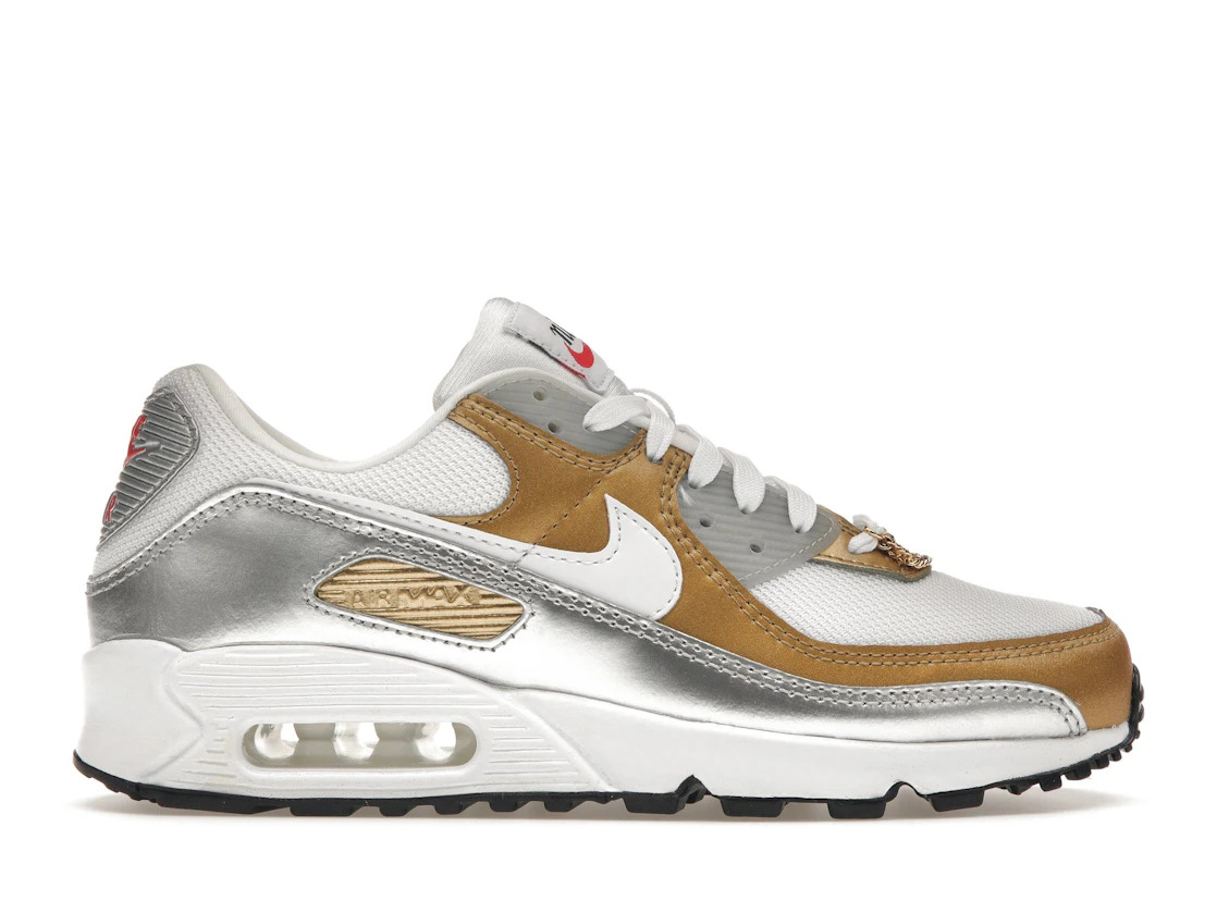 Nike Air Max 90 SE White Metallic Gold (W) - 1