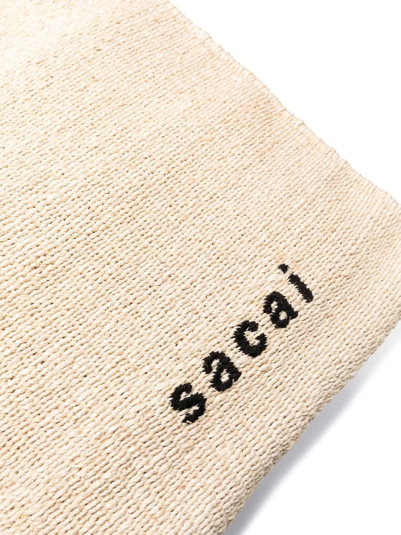 logo-embroidered woven tote bag 4