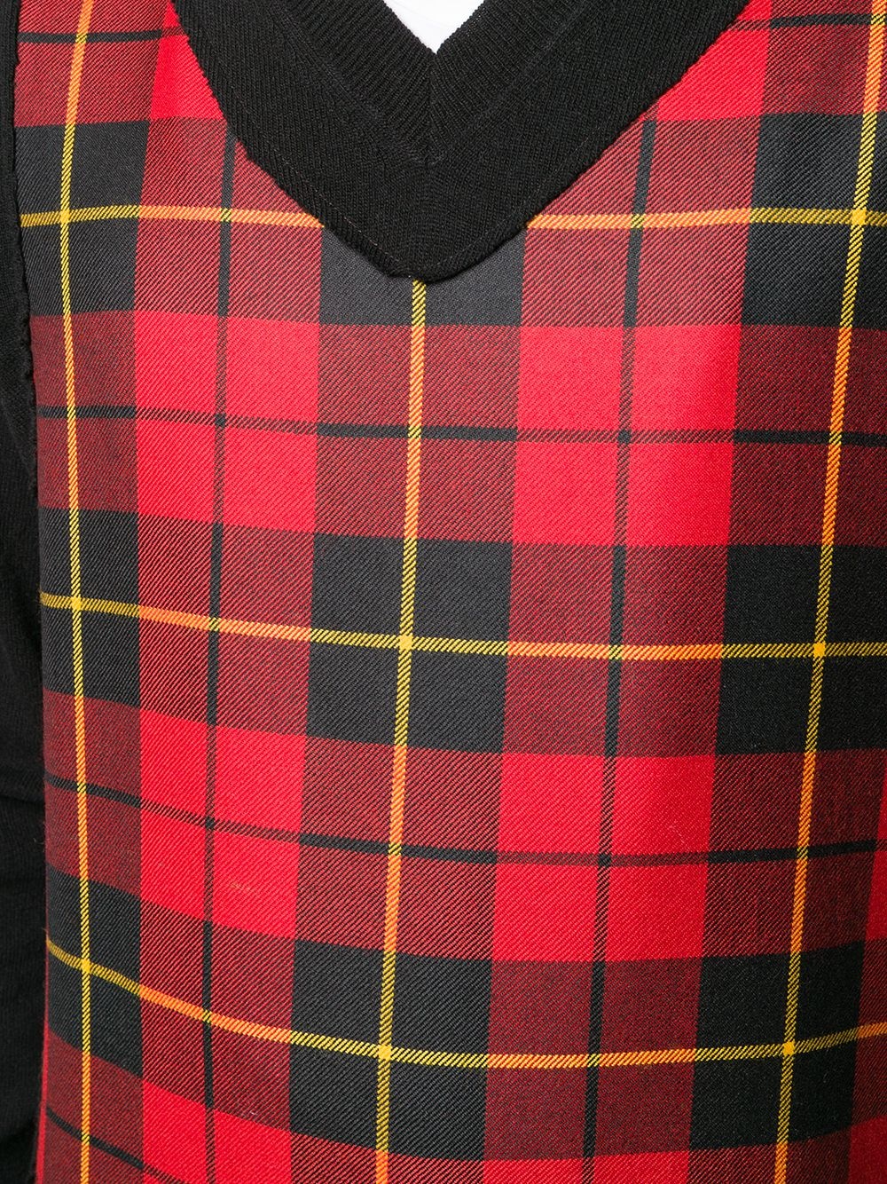 tartan panel wool jumper - 5