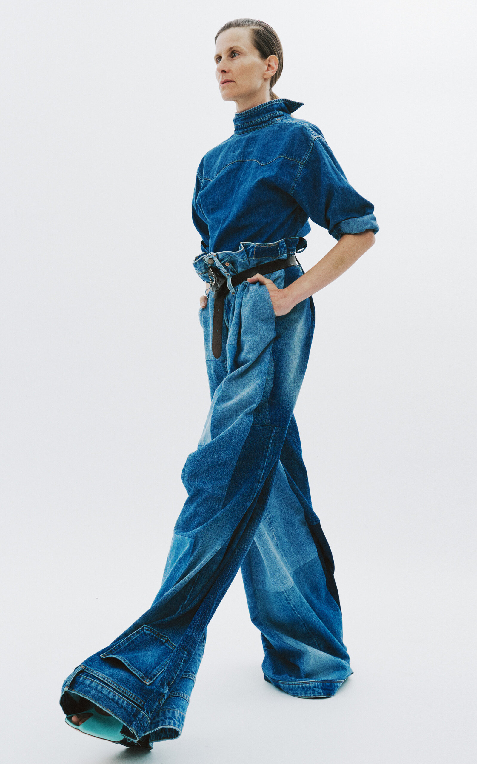 Back To Front Denim Shirt blue - 2