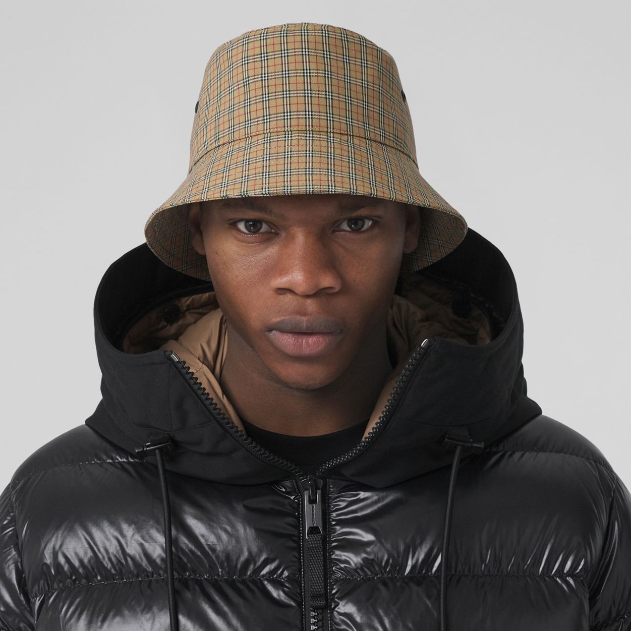 Check Technical Cotton Bucket Hat - 4