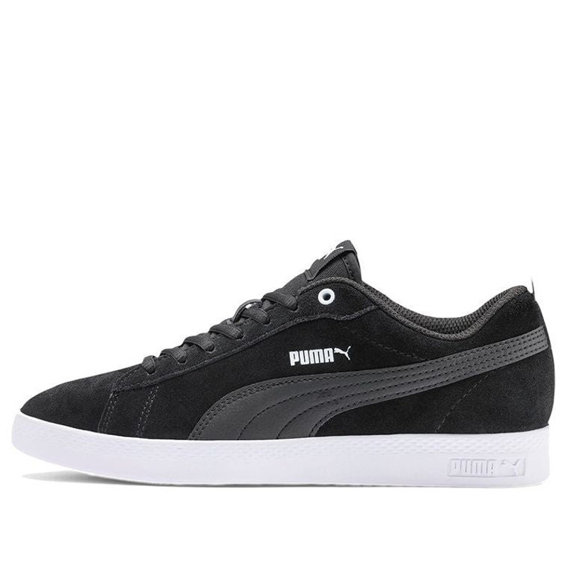(WMNS) PUMA Smash v2 SD Black/White Low Casual Board Shoes 365313-01 1