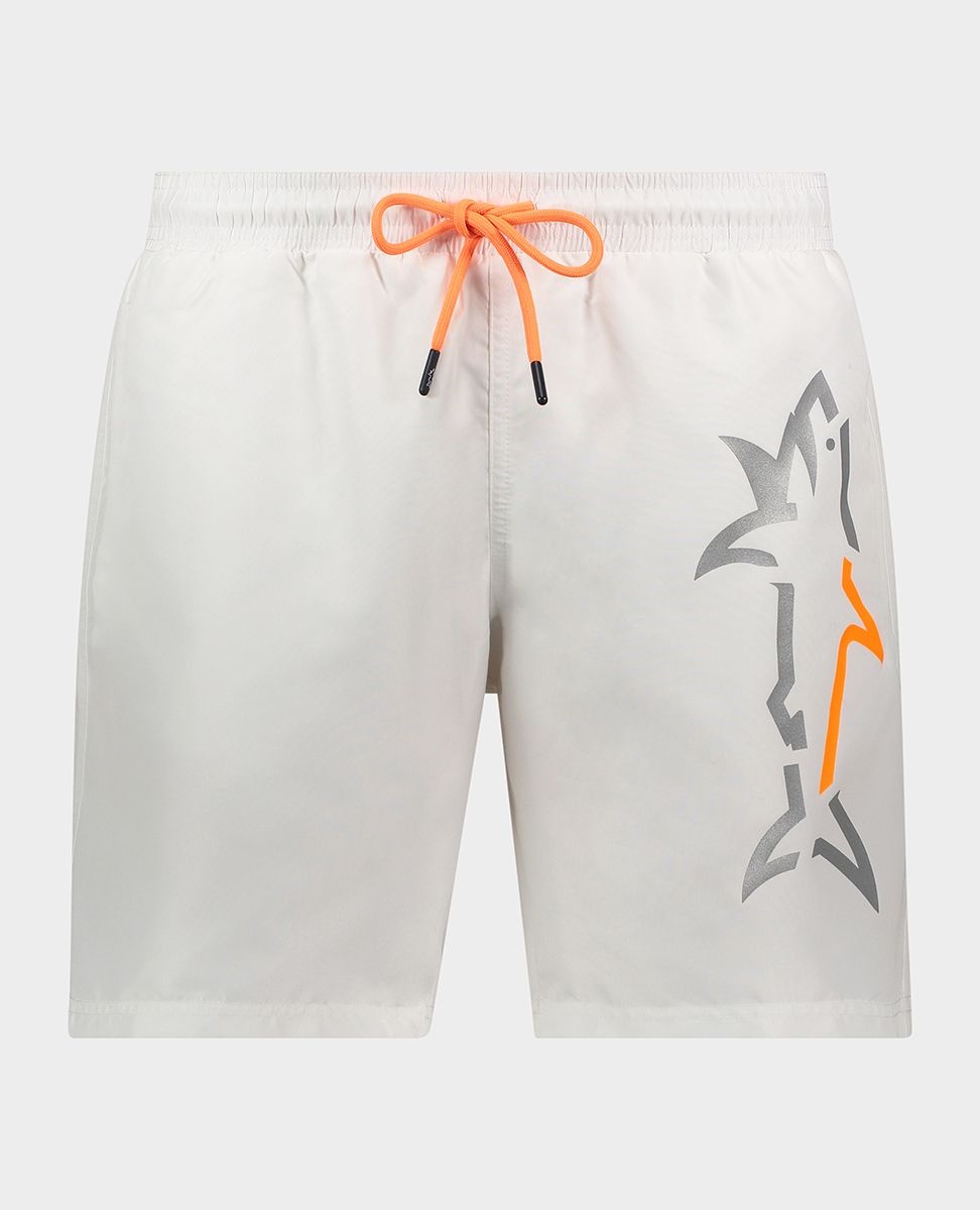 Swim Shorts With Fluo Printed Shark - 1