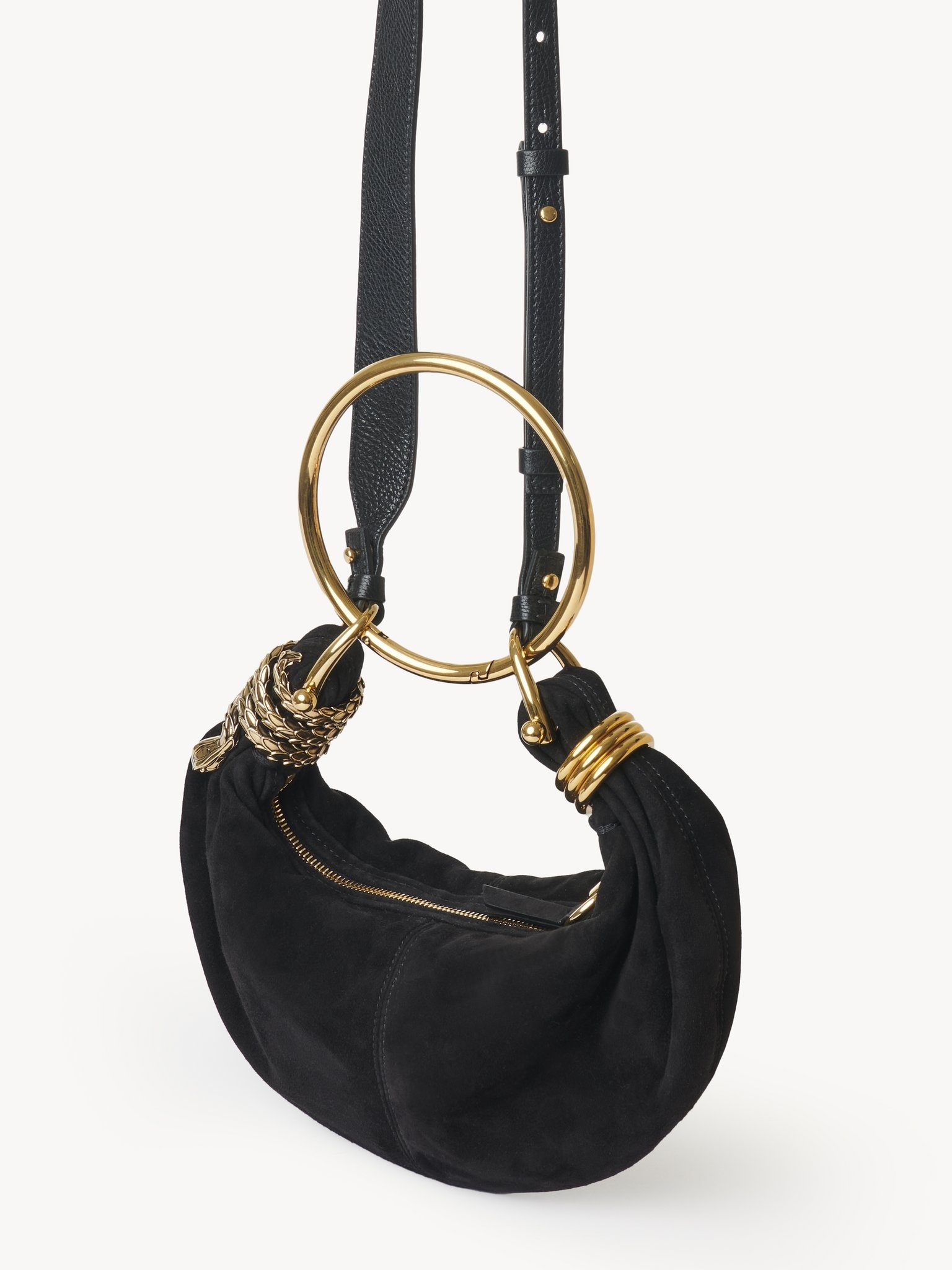 SMALL BRACELET HOBO BAG IN SUEDE LEATHER - 3