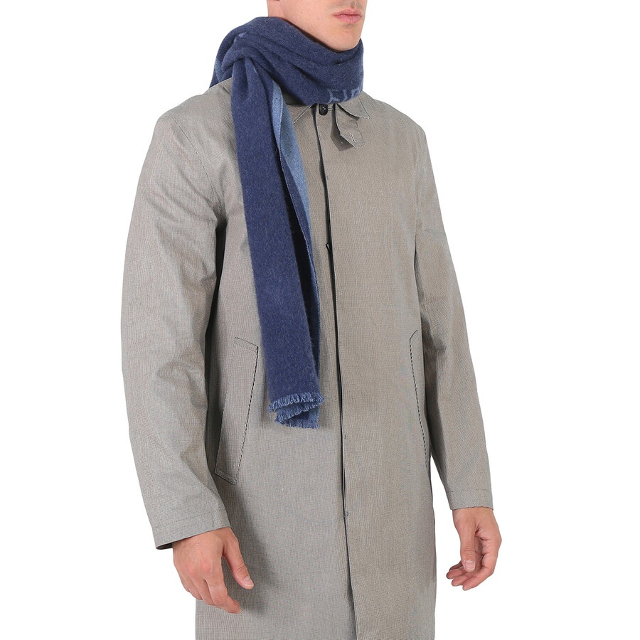 Salvatore Ferragamo Blue Marine Macro Signature Cashmere And Wool Scarf - 2