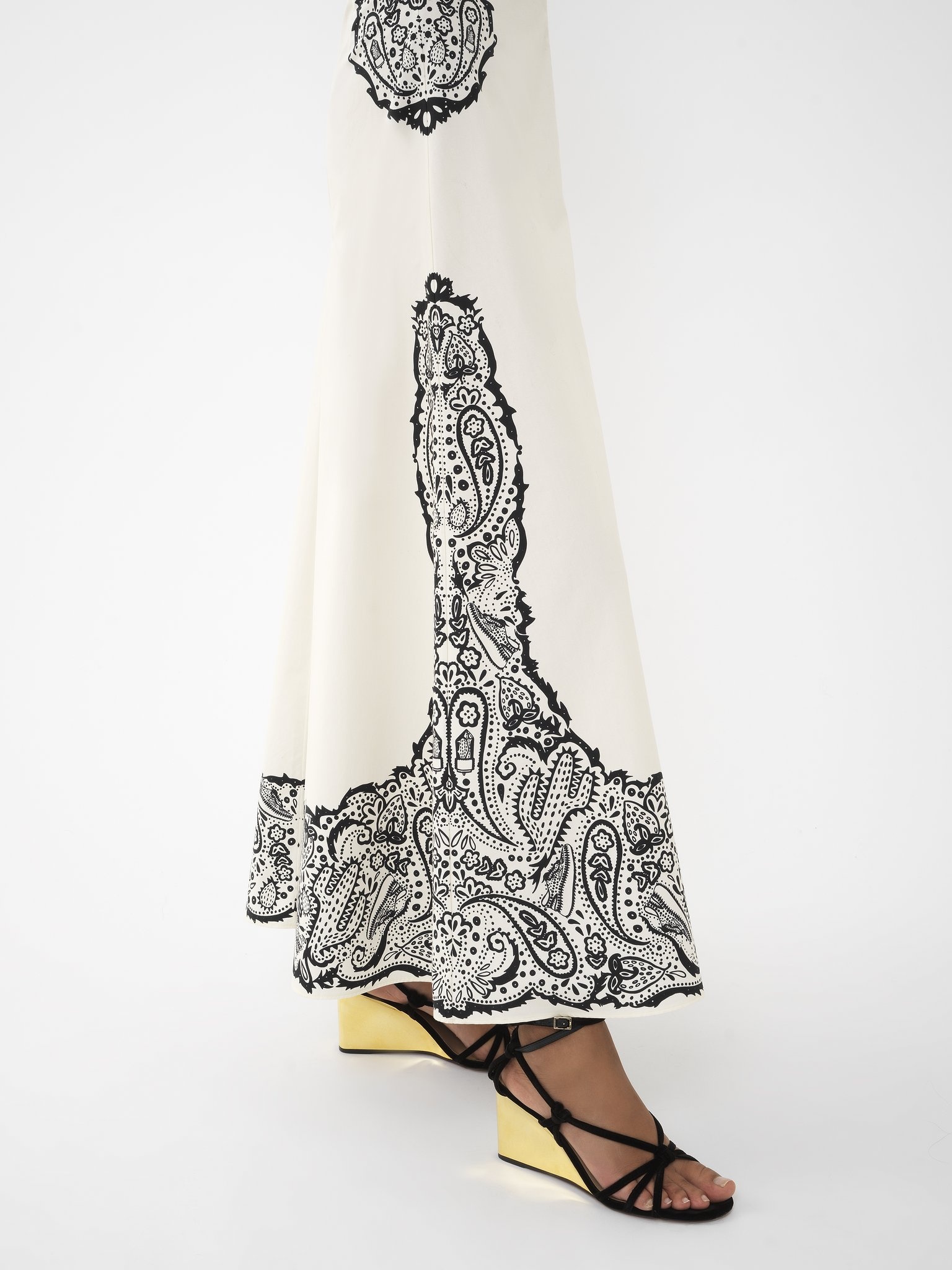 PRINTED FLARED MIDI SKIRT - 5