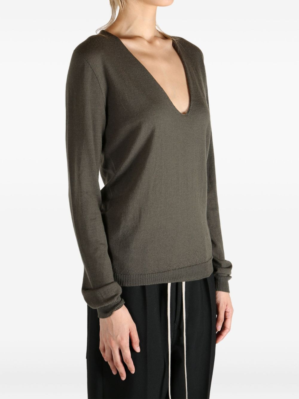 V-neck long-sleeve sweat - 4