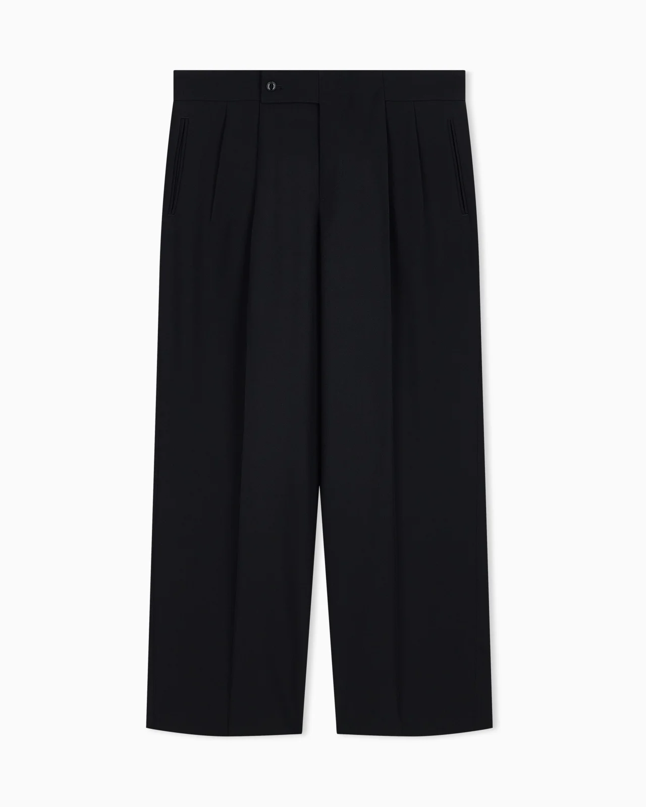 TAILORED TWO-PLEAT TROUSERS IN PURE VIRGIN WOOL CREPE - 1
