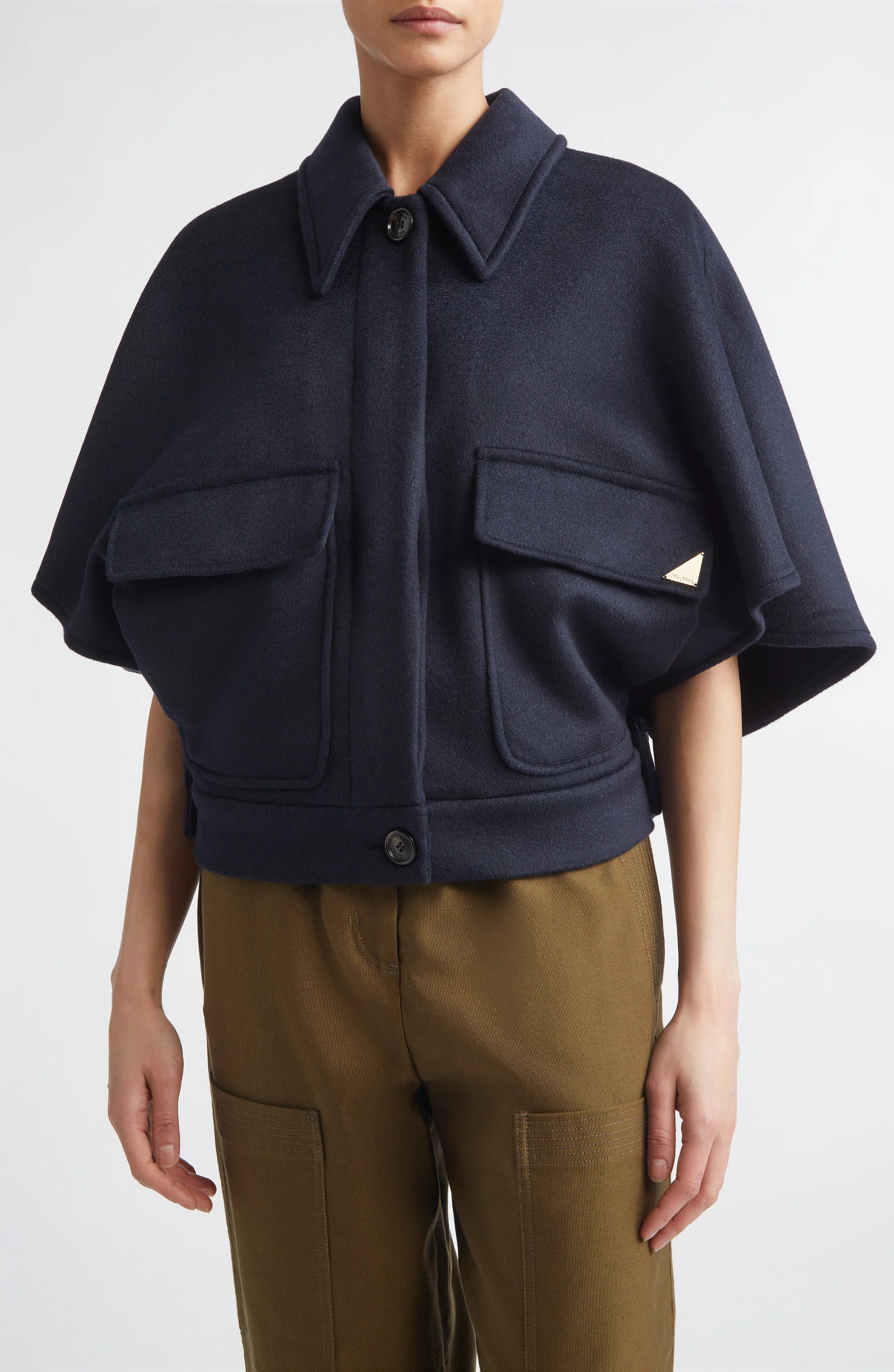 Max Mara Dream Cashmere Cape in Midnight Blue - 1