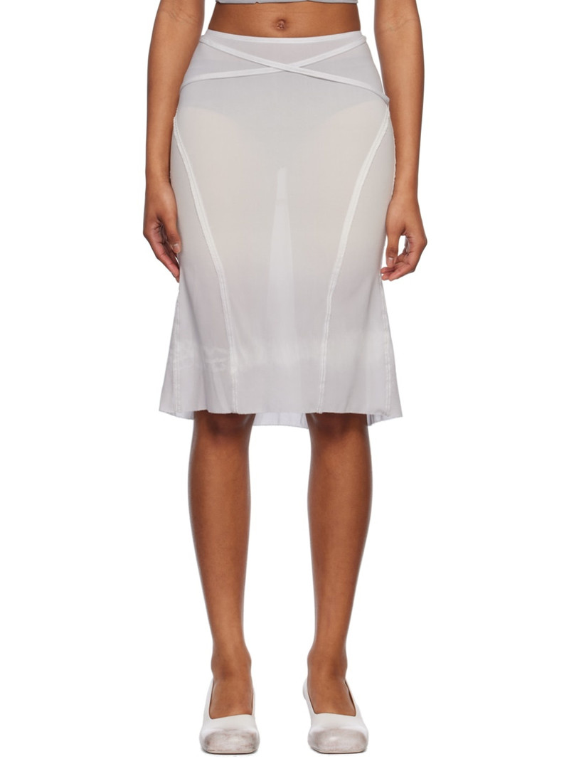 Gray Paneled Midi Skirt - 1
