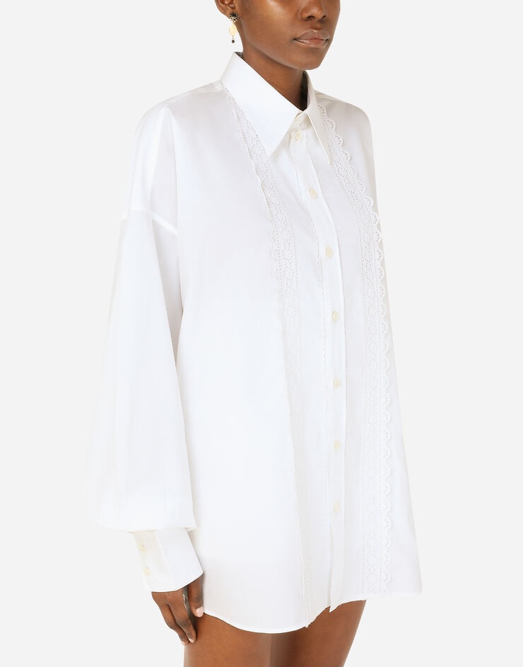 Cotton shirt with broderie anglaise detailing - 4