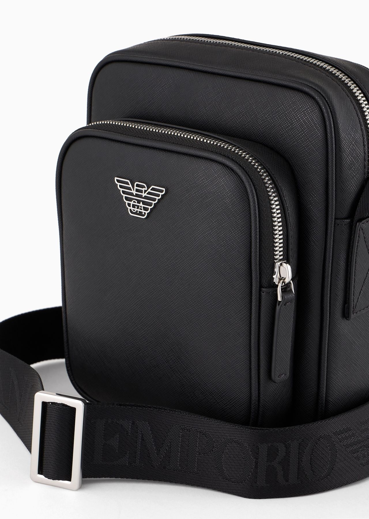 ASV regenerated Saffiano leather shoulder bag with eagle plate - 5