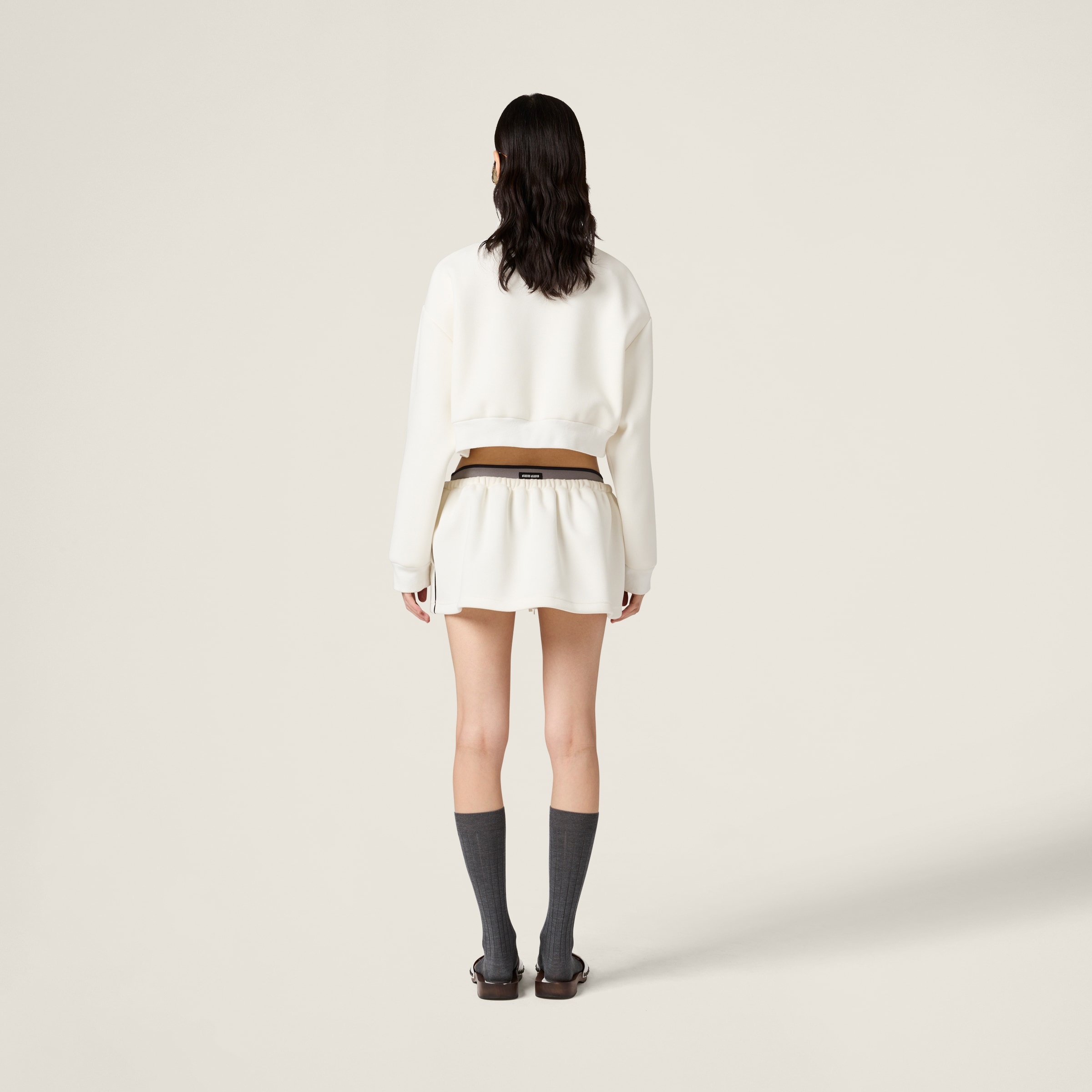 Bonded piqué and technical jersey blouson jacket - 3