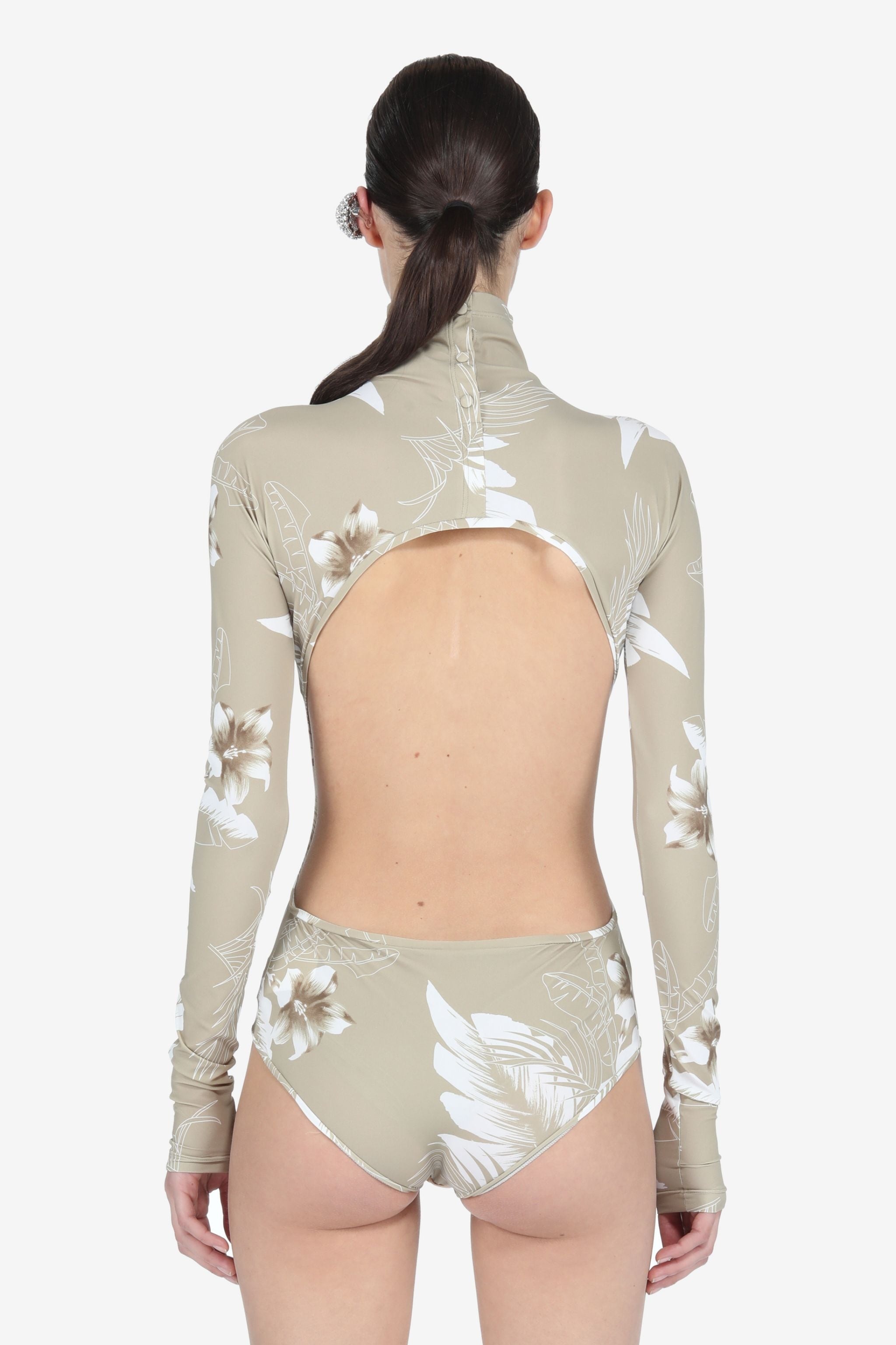 FLORAL-PRINT BACKLESS BODYSUIT - 2