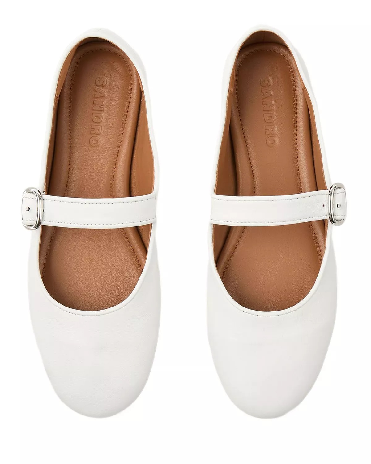 Women's Shiny Leather Ballet Flats - 3