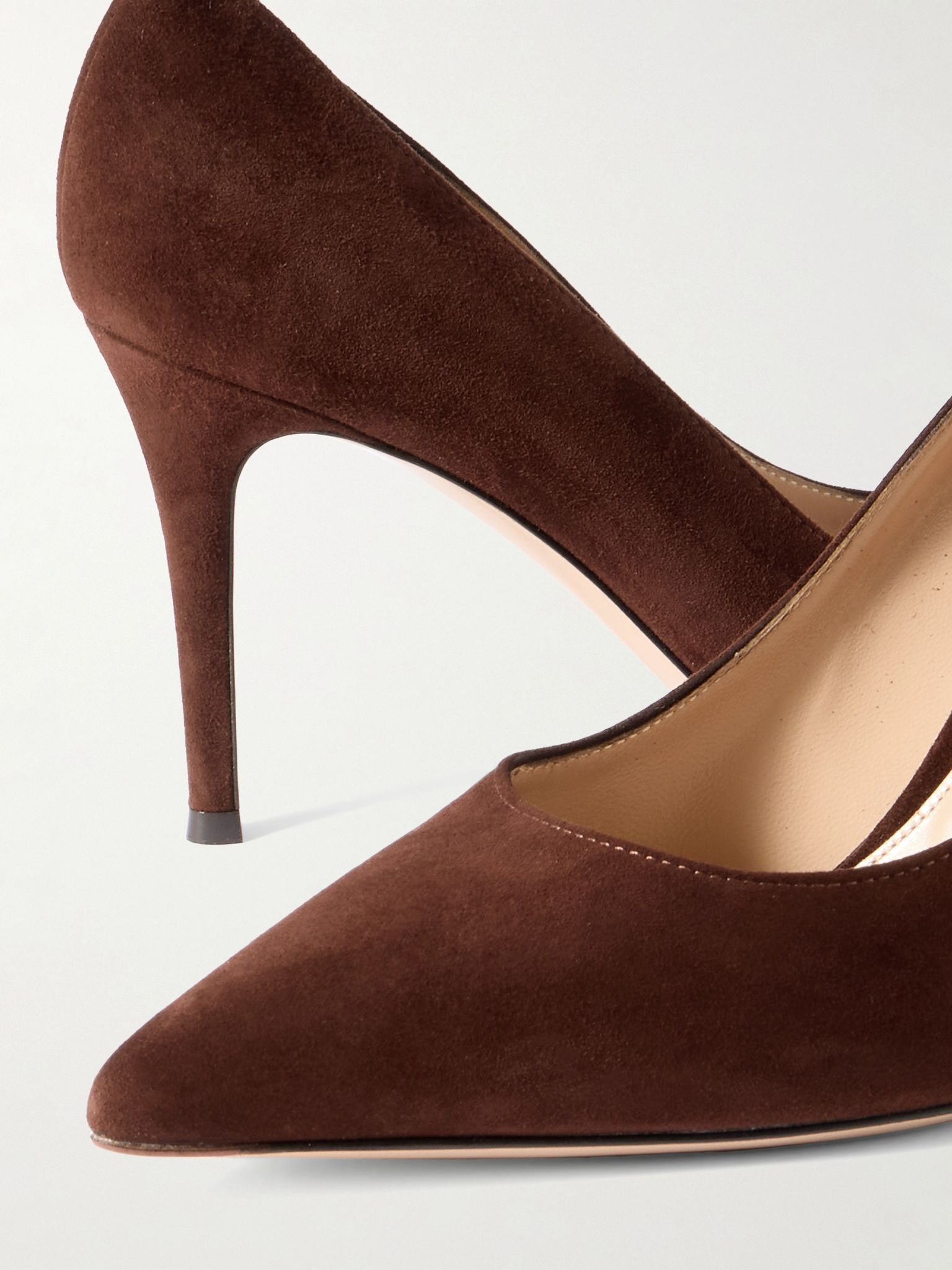 Gianvito 85 suede pumps Chocolate - 4