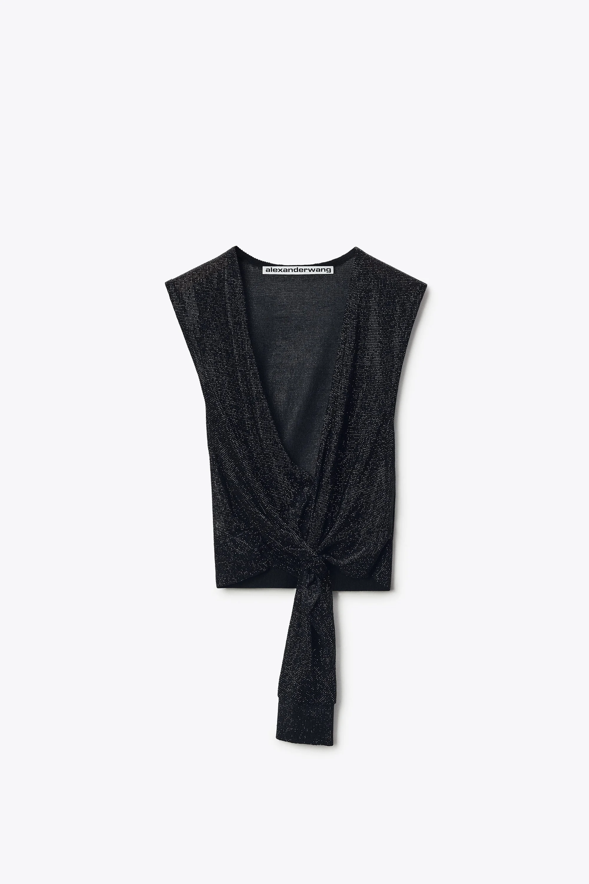 CRYSTAL DEEP V-NECK KNOTTED TANK - 1