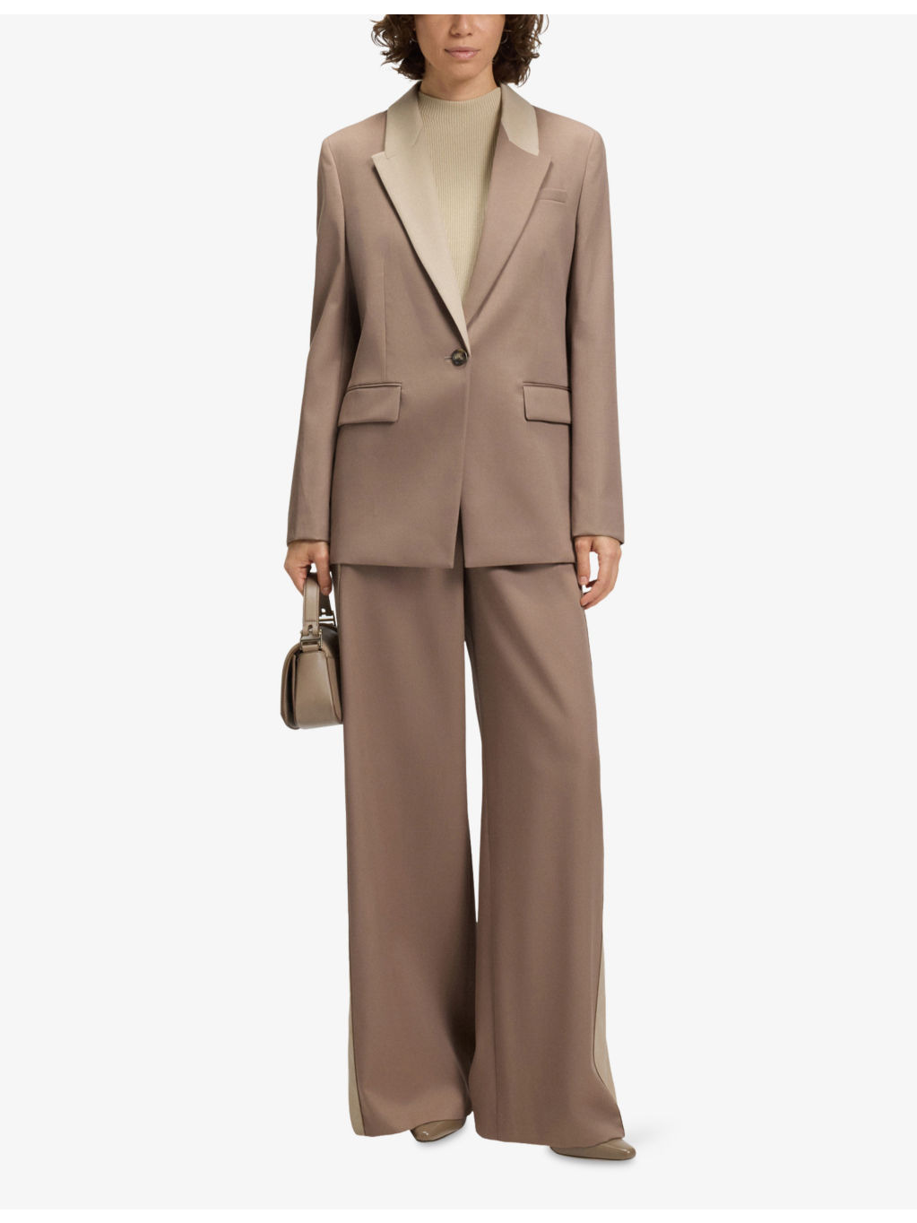 Colour-Block Lapel Single-Breasted Virgin-Wool Blazer - 2