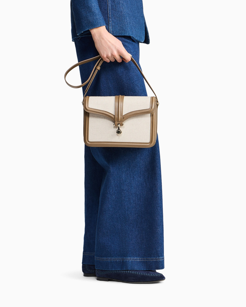 CROSSBODY BAG IN CANVAS AND SMOOTH LEATHER 7