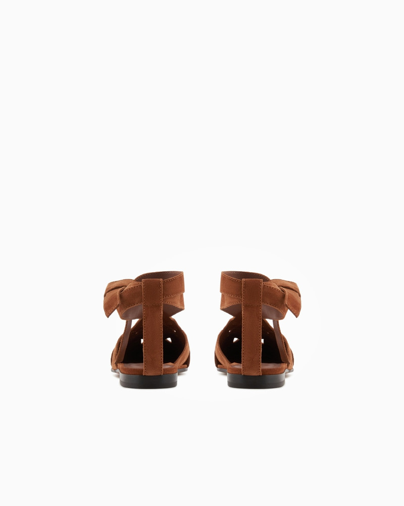 EMPORIO ARMANI ICON SUEDE SANDALS WITH CUT-OUT AND STRAP outlook