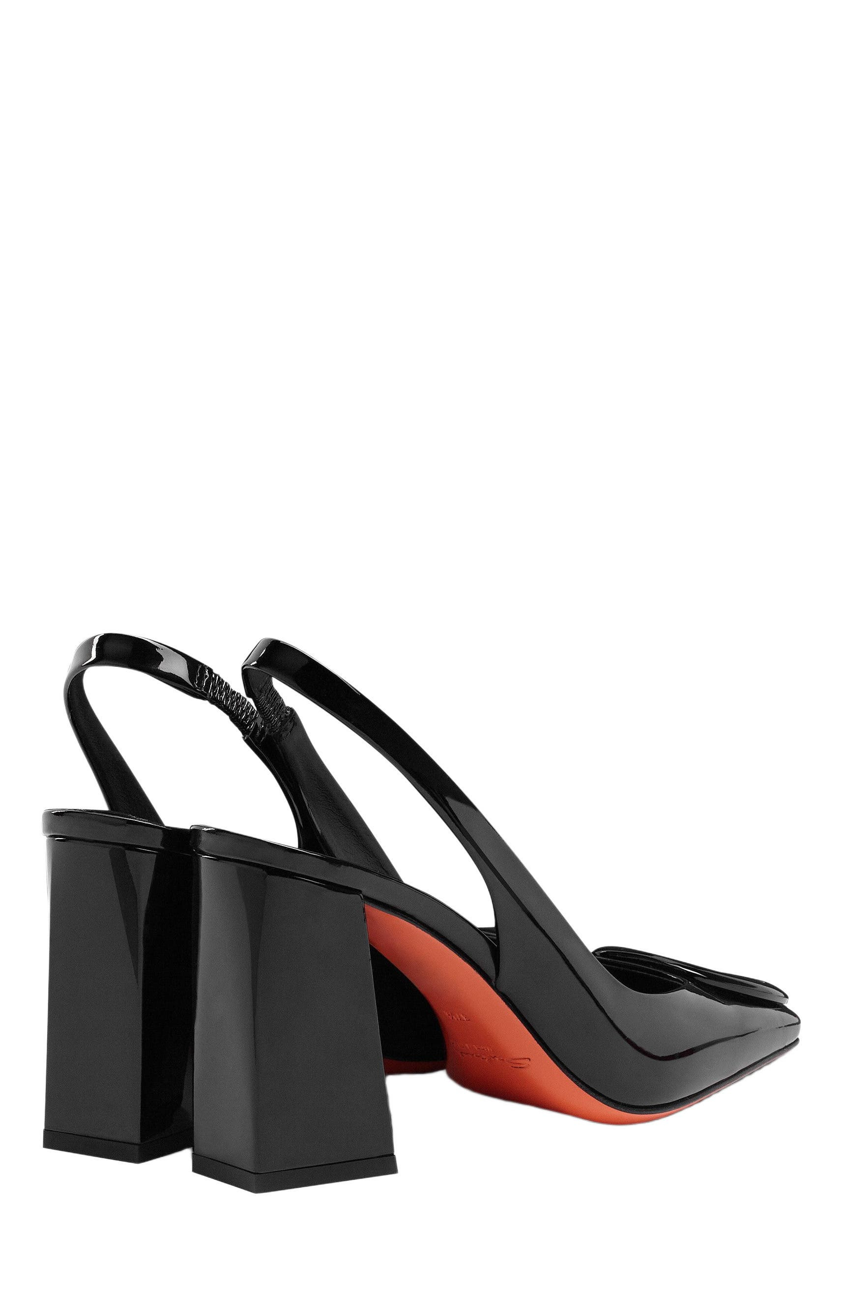 Santoni Women's patent leather high-heel slingback in Black at Nordstrom - 4