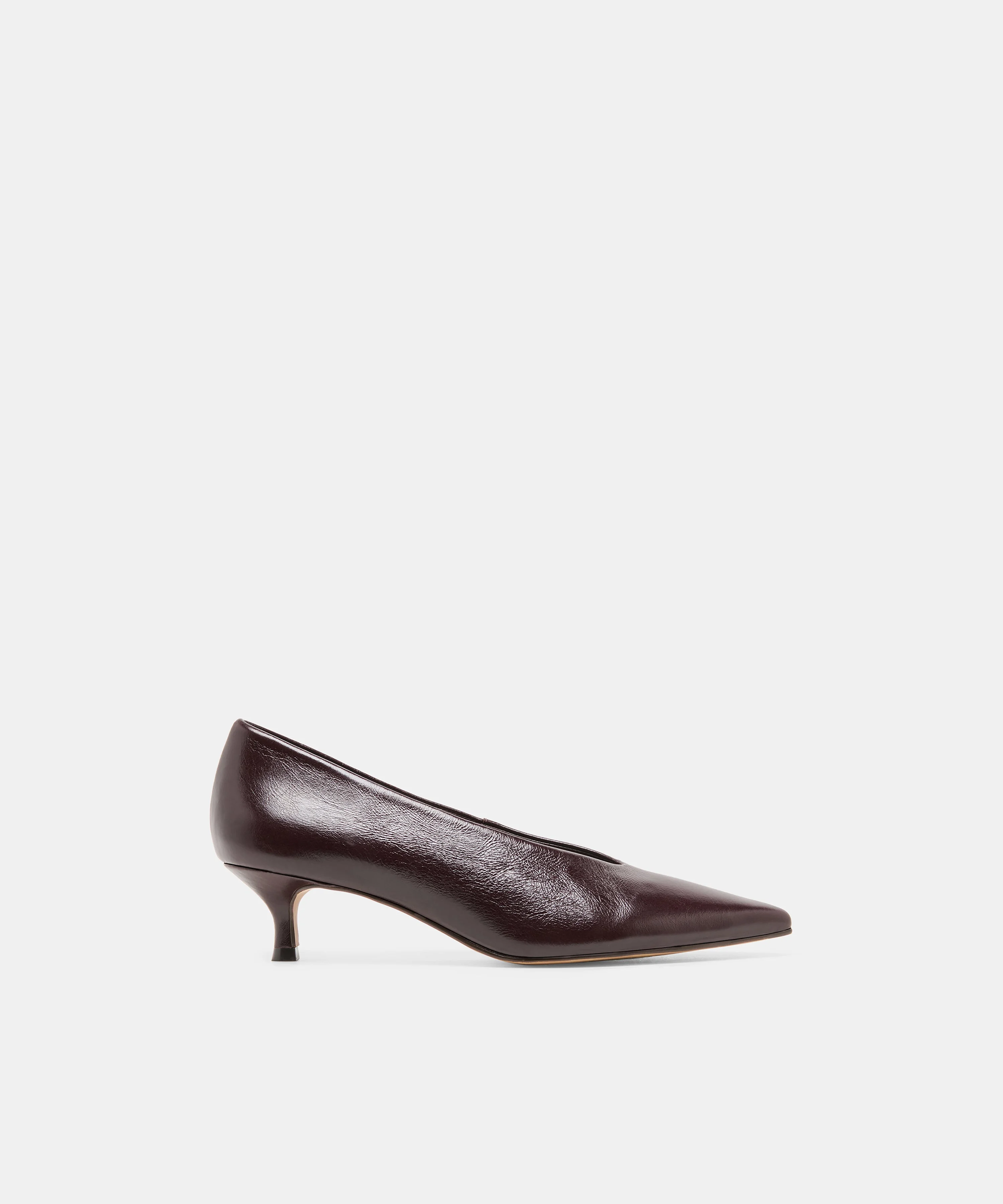 ALWYN HEELS BLACK CHERRY CRINKLE PATENT - 1