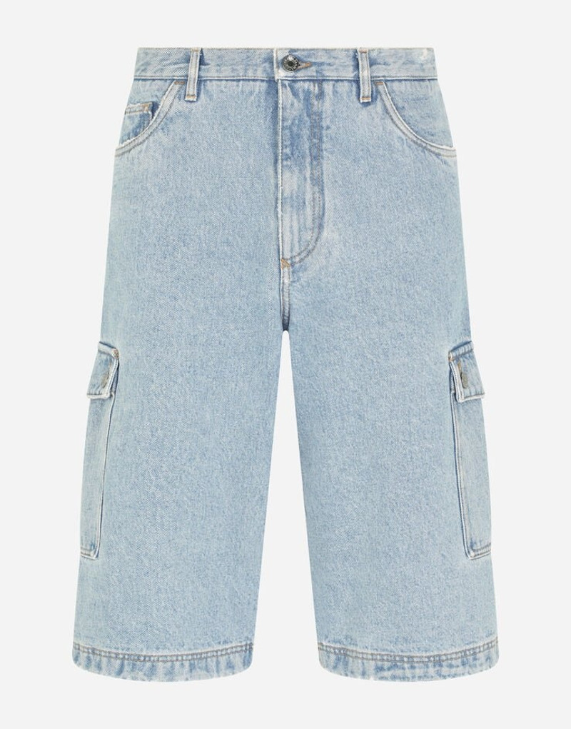 Light blue denim cargo shorts 1