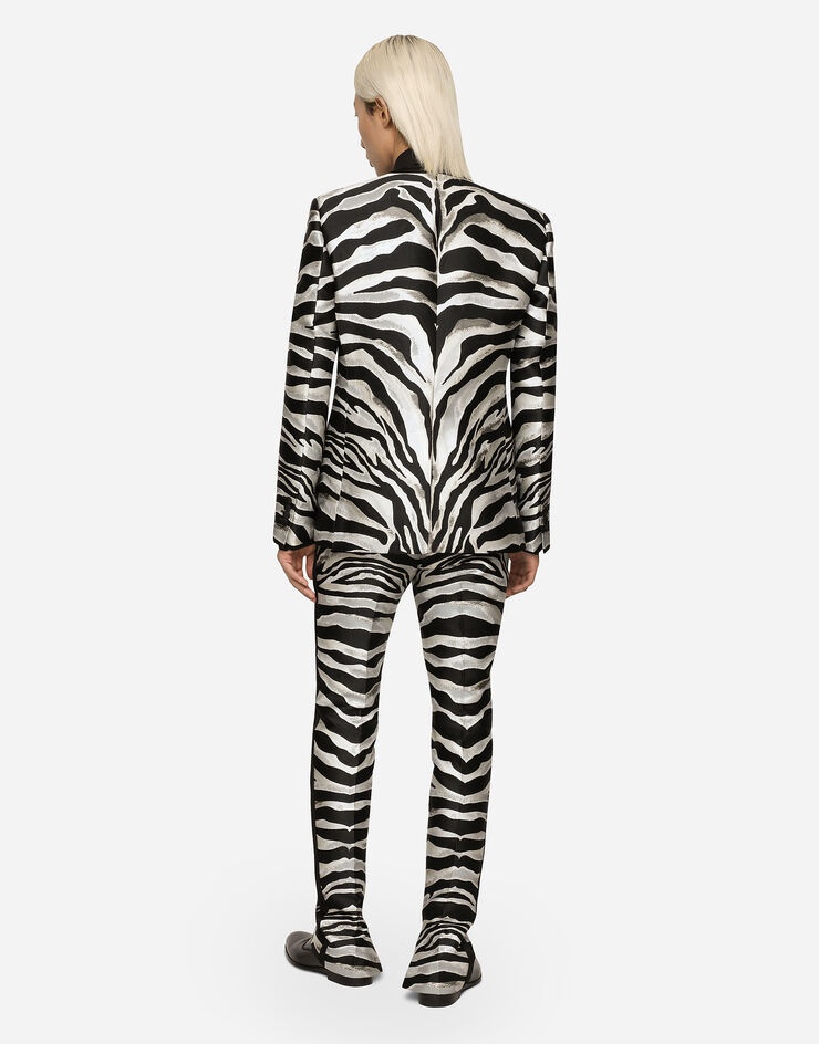 Zebra-design lamé jacquard Sicilia-fit jacket - 3