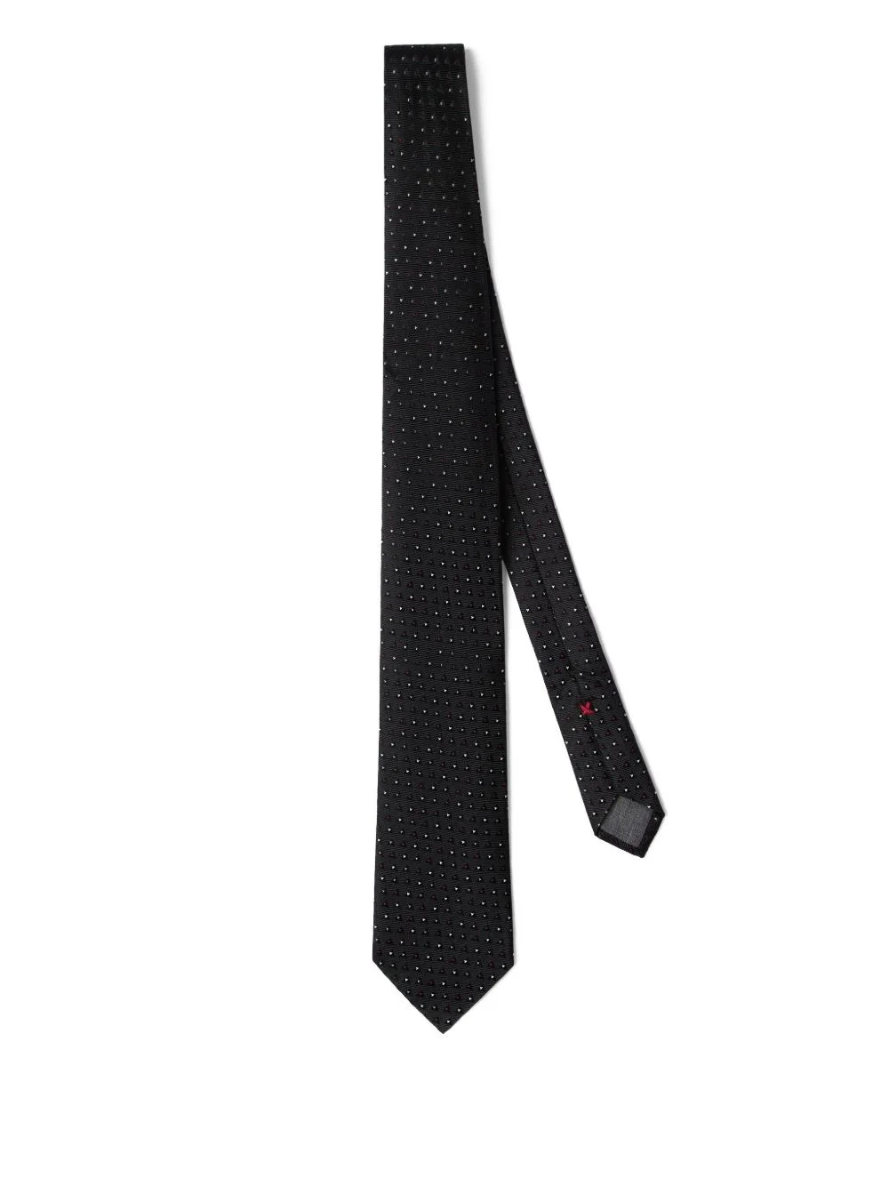 patterned silk tie - 1