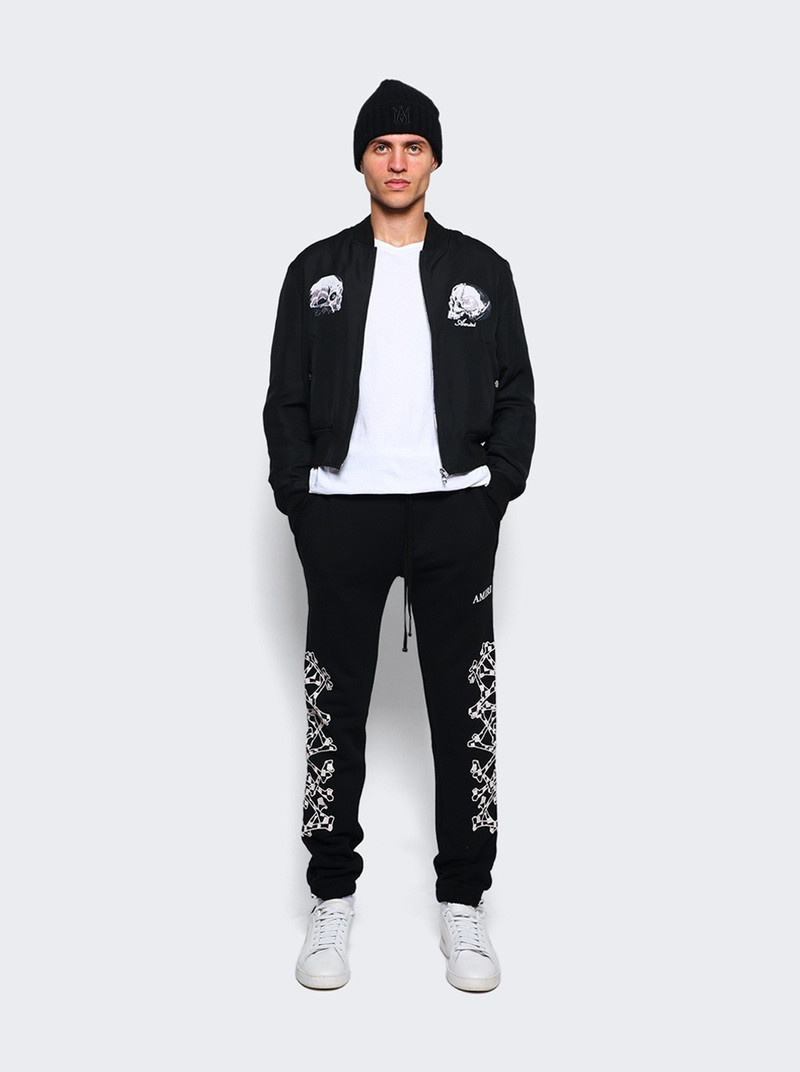 AMIRI Checkered Bones Sweatpant Black outlook