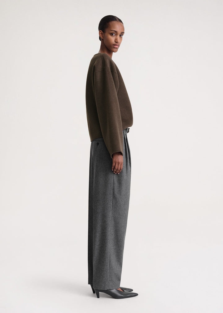 Doublé wool top chocolate melange - 3